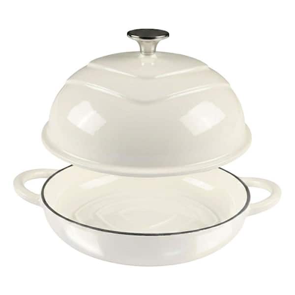 5 qt. Oval Cast Iron Dutch Oven for Sourdough Bread Baking in Alpine Oat White with Lid, Non Stick Enamel