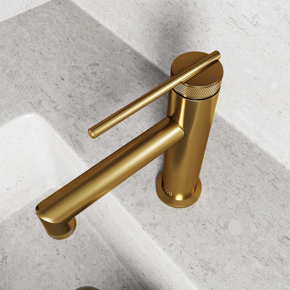 Sterling Matte Brushed Gold Single Handle Bathroom Faucet