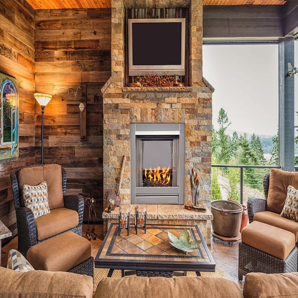 Duluth Forge Vent-Free Stainless Outdoor Gas Fireplace Insert With Black  Fire Glass Media - 24,000 BTU 170372 - The Home Depot
