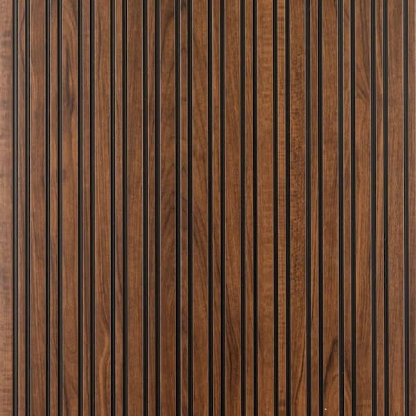 Urban Stripes 1/4 in. x 1 ft. x 9.3 ft. Honey Glue-Up Foam Wood Slat Walls (20-Pack) 186 sq. ft.