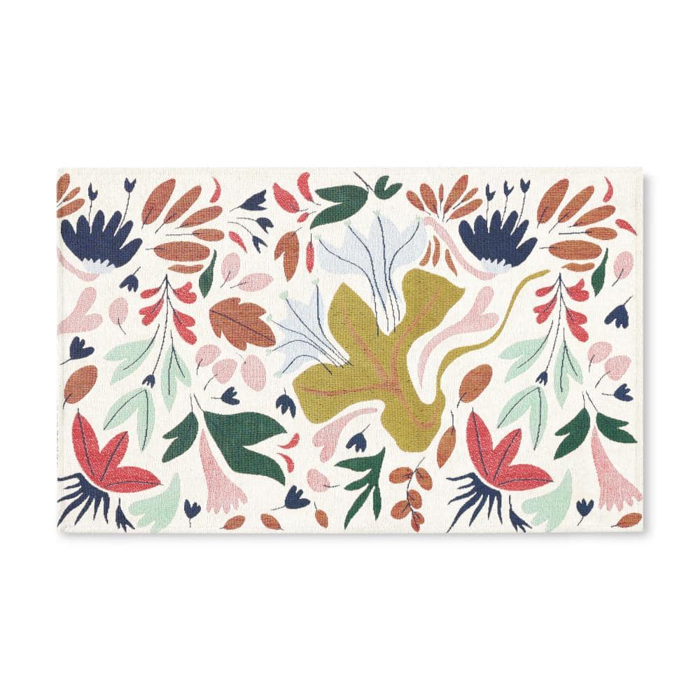 Livie Cream Floral Synthetic Rectangular Washable Rug, 24" x 40"