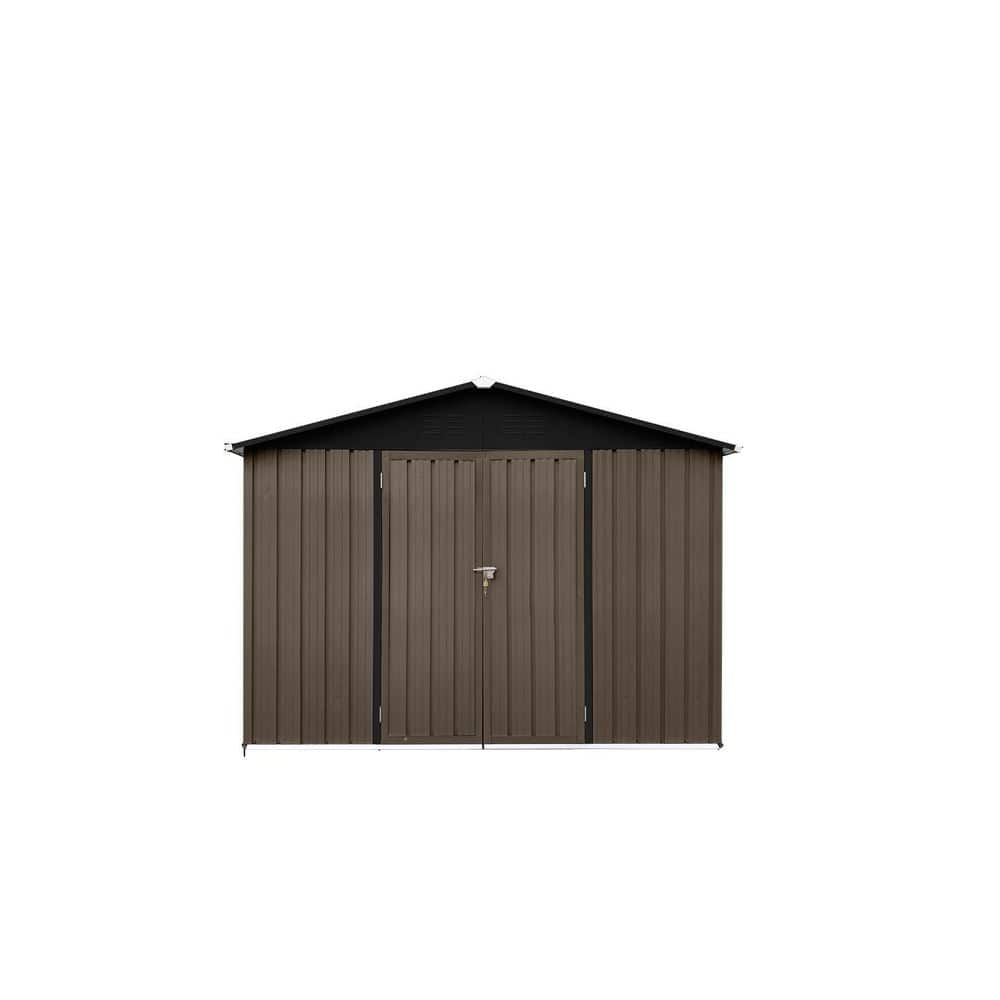 8 ft. W x 6 ft. D Brown and Black Metal Shed with Double Door (48 sq. ft. ) price history on PriceWatchPro