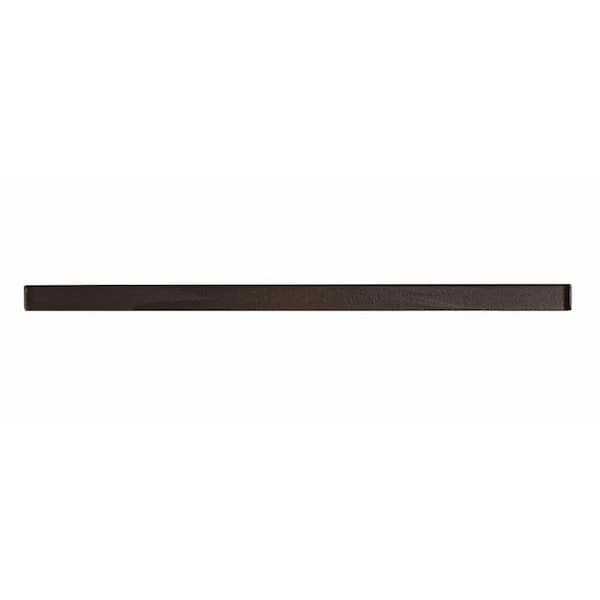Cosmos 0.6 in. x 12 in. Cedar Brown Glass Glossy Pencil Liner Tile Trim (0.5 sq. ft./case) (10-pack)
