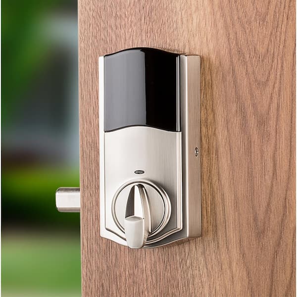 Premis Touchscreen Smart Lock Satin Nickel Single Cylinder Keypad Electronic Deadbolt Featuring SmartKey Security