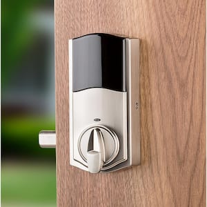 SmartCode 915 Touchscreen Satin Nickel Single Cylinder Keypad Electronic Deadbolt with Avalon Handleset and Tustin Lever
