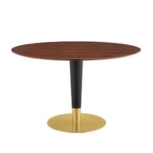 Zinque 47 in. Gold Walnut Dining Table