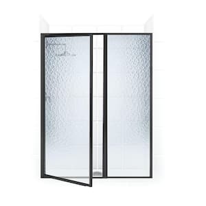 Legend 42.5 in. to 44 in. x 66 in. Framed Hinged Swing Shower Door with Inline Panel in Matte Black with Obscure Glass