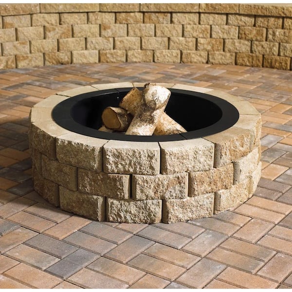 Hudson Stone 40 In Round Fire Pit Kit, Build A Fire Pit Home Depot