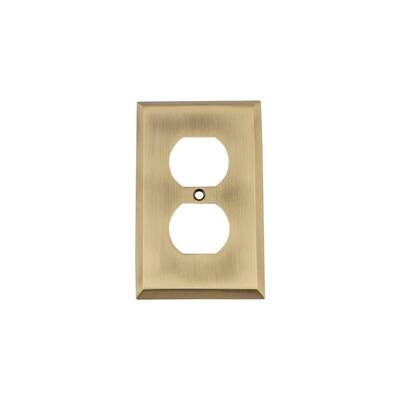 Brass 1-Gang Duplex Outlet Wall Plate (1-Pack)