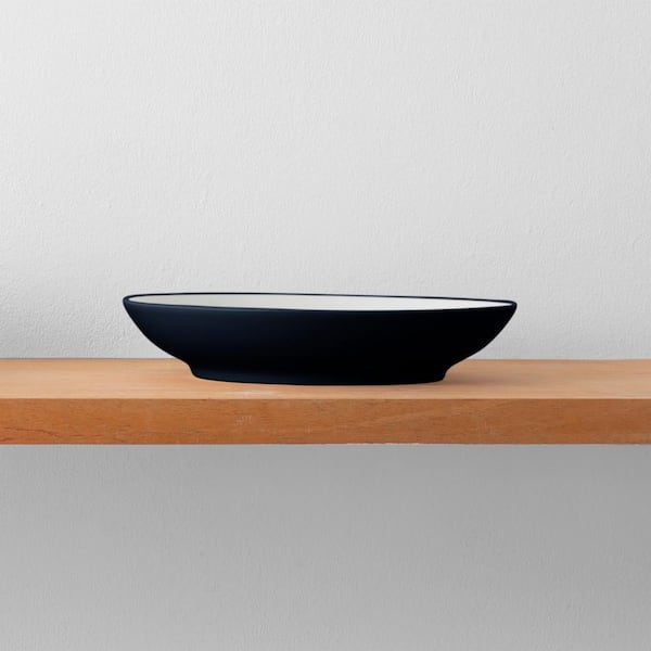 Colorwave Navy 9 in., 35 fl.oz (Blue) Stoneware Coupe Pasta Bowls, (Set of 4)