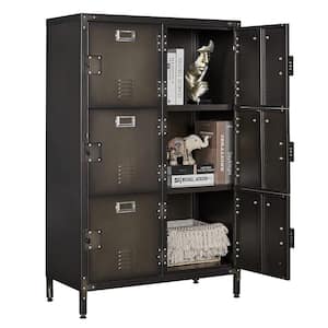 6-Shelf Metal Locker Storage Cabinet, 47.3 in. Employees Locker with Shelves and 6 Lockable Doors for Home, School, Gym