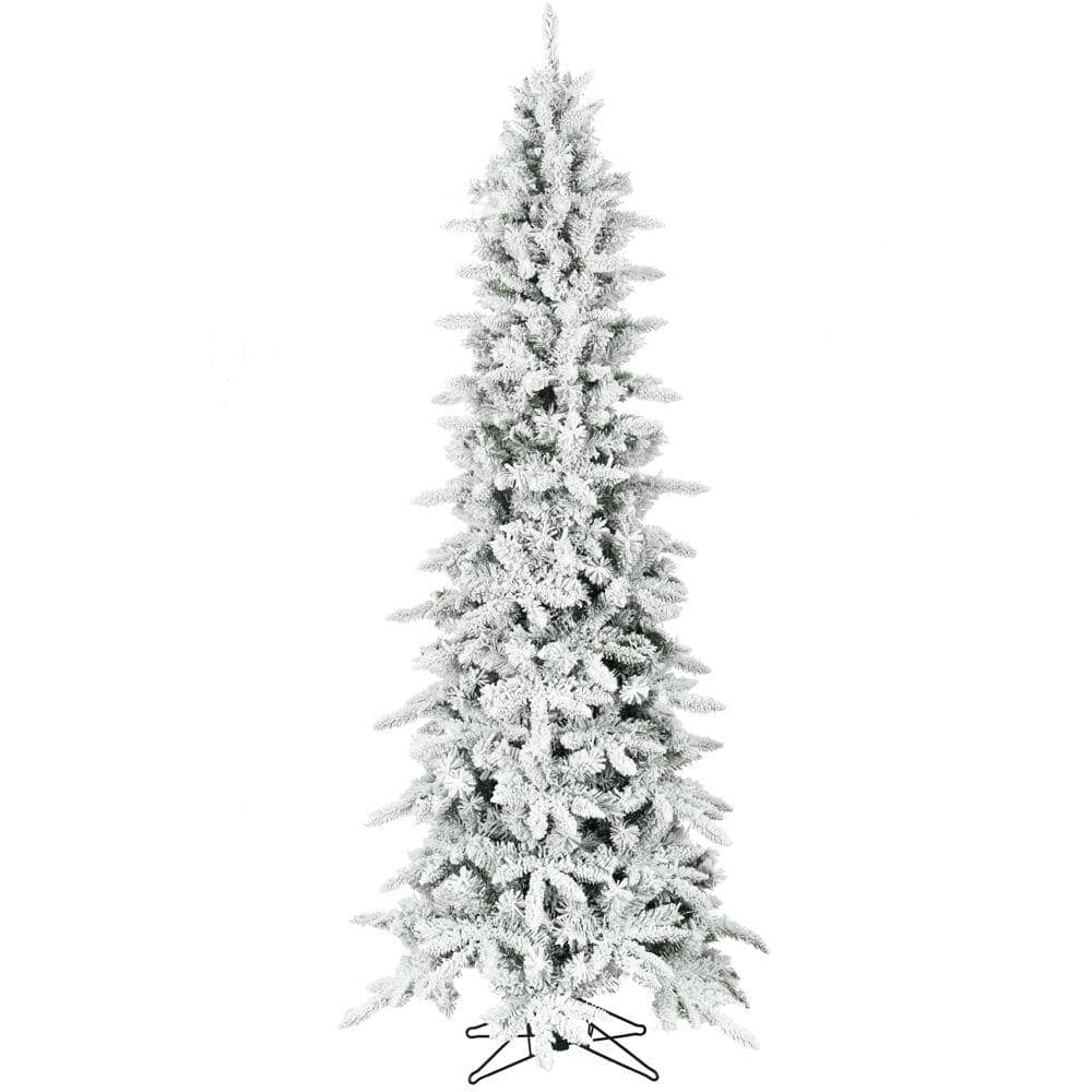 7.5 ft. Slim Mountain Pine Flocked Artificial Christmas Tree