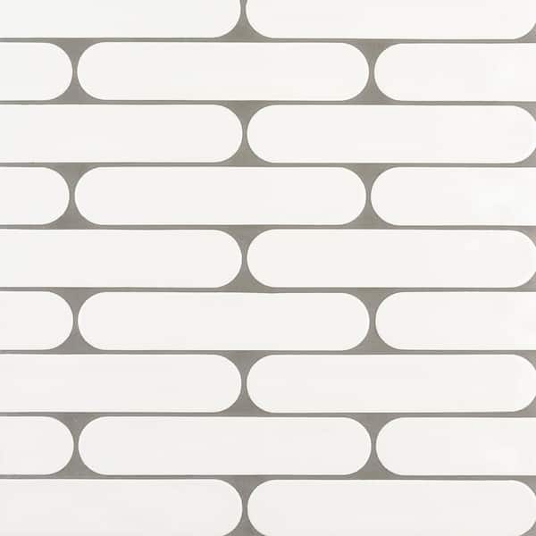 Pastilla White 2 in. x 10 in. Subway Glossy Porcelain Wall Tile (7.211 sq. ft./Case)
