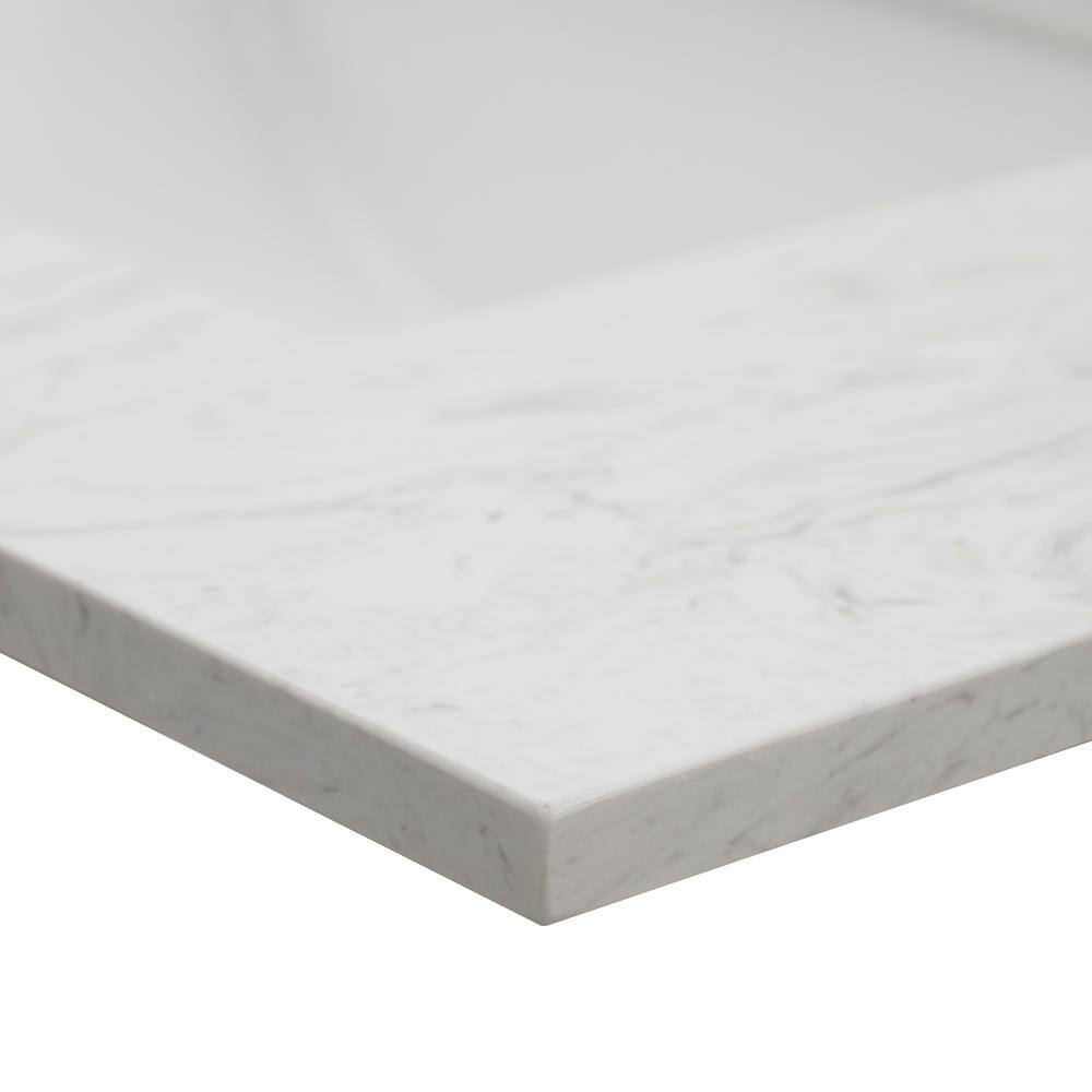 Carrara Classique 31" White Engineered Marble Vanity Top with Sink