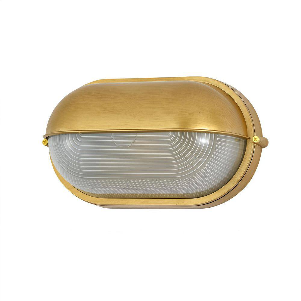 Voryn 11 in. 1-Light Gold Oval Glass and Metal Wall Sconce with Striped Diffused Shade price history on PriceWatchPro