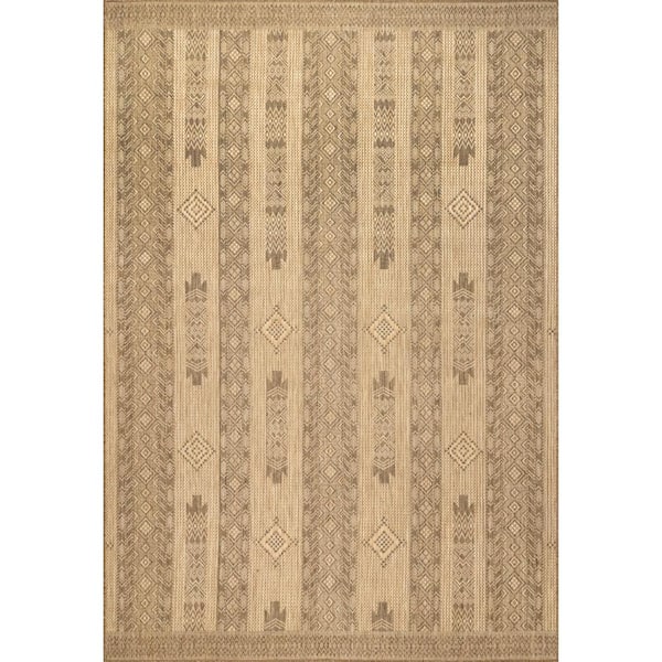nuLOOM Jemma Beige 7 ft. x 9 ft. Tribal Indoor/Outdoor Area Rug