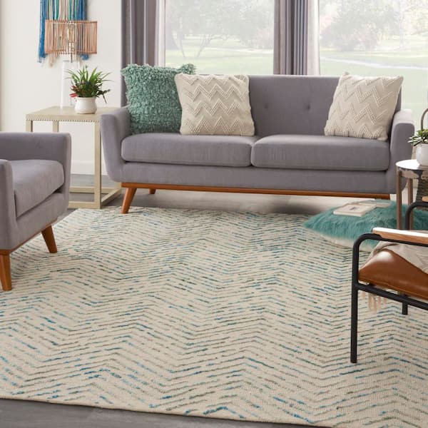 Vail Iv/Green 8 ft. x 12 ft. Contemporary Area Rug