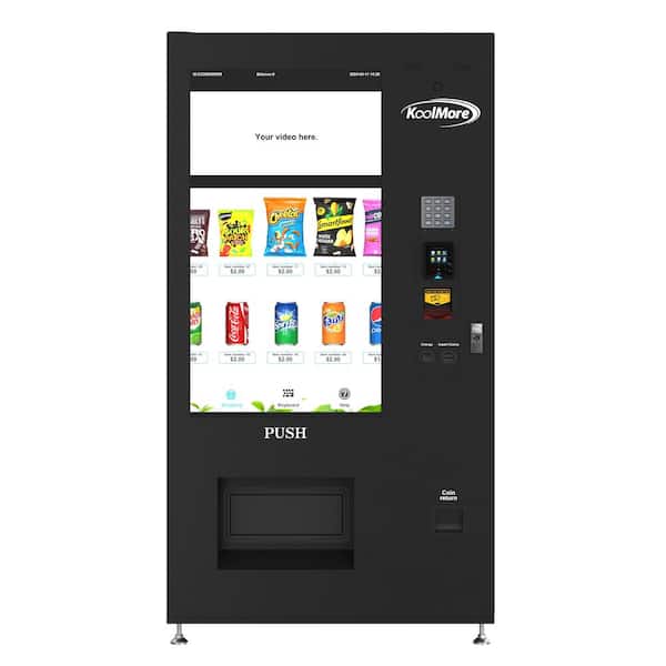 41.5 Commercial Refrigerator with 48 Slots, 49 in. Display, Bill Acceptor, Credit Card Reader, Wifi and 4G in Black