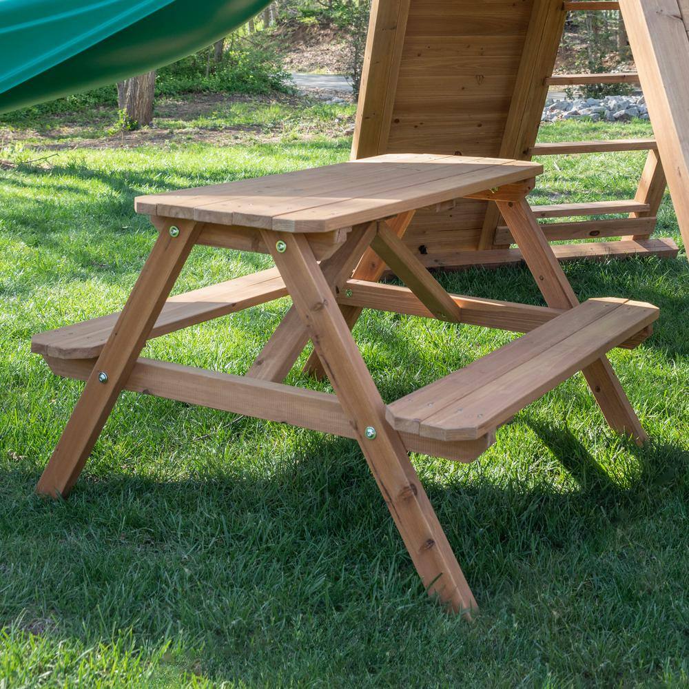Endeavor II Cedar Swing Set with Slide and Climbing Wall