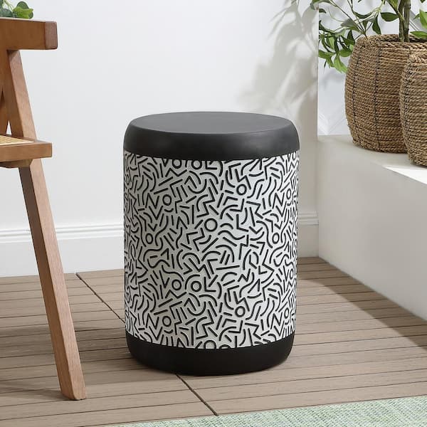 JONATHAN Y Indi 17.75 in. Modern Bohemian Geometric Drum Garden