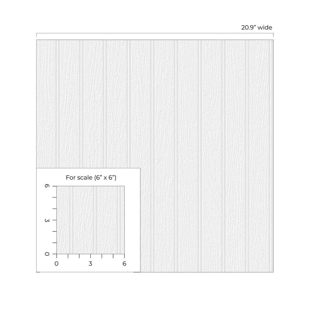 Off-White Faux Beadboard Paintable Unpasted Wallpaper