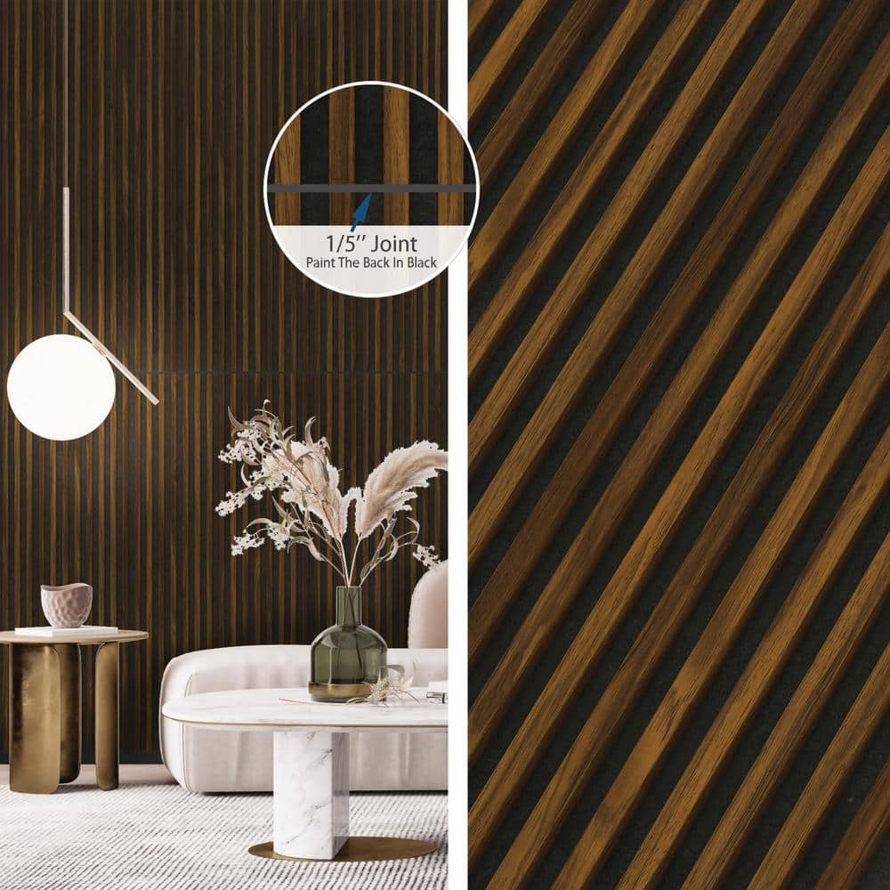 24" x 47.2" Brown Wood Slat Acoustic Wall Panels