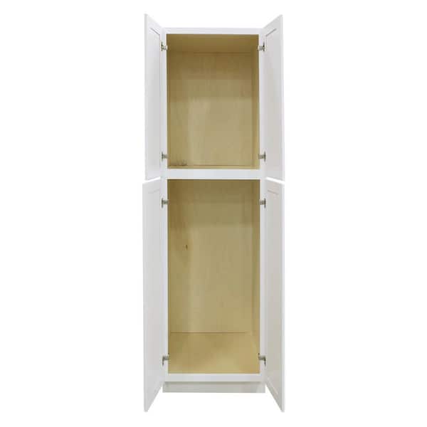LIFEART CABINETRY LaPort Assembled 30x90x24 in. 4 Door Tall Pantry with 6 Shelves in Classic White
