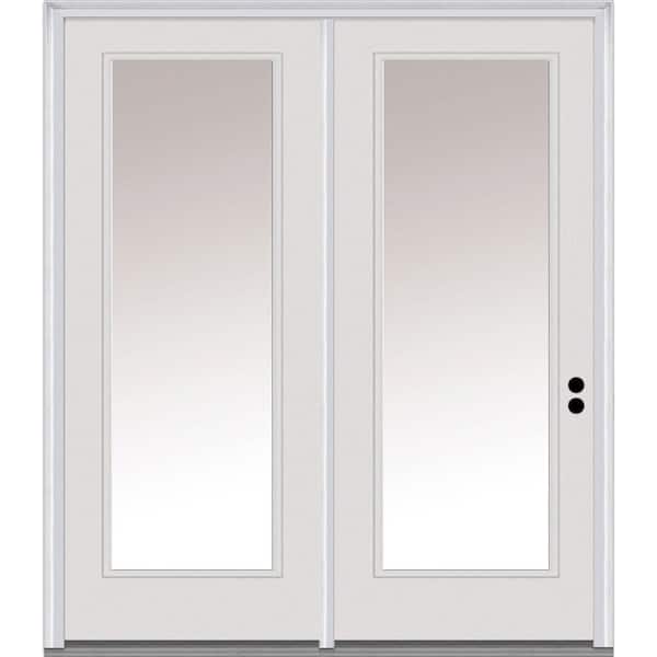 MMI DOOR 72 in. x 80 in. Clear Low-E Glass Primed Steel Prehung Left-Hand Inswing Full Lite Stationary Patio Door