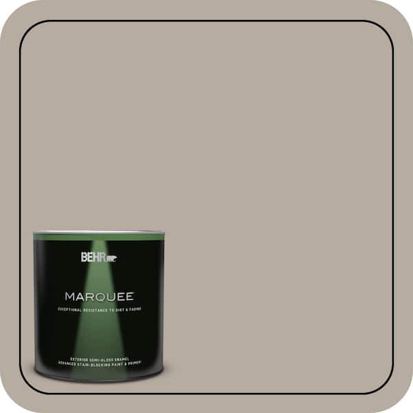 BEHR MARQUEE 1 qt. #PPU18-13 Perfect Taupe Semi-Gloss Enamel Exterior Paint & Primer