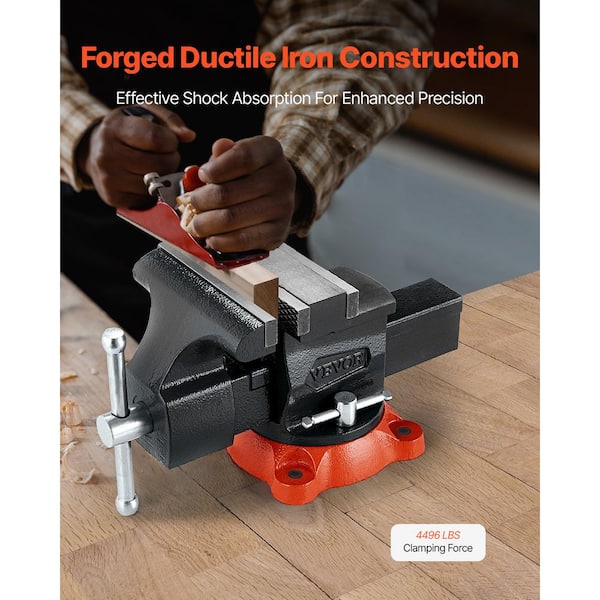 Bench Vise 5.5 in. Jaw Width 5. 5in. Max Jaw Opening Product 360° Swivel Locking Base 2.8 in. Throat Depth