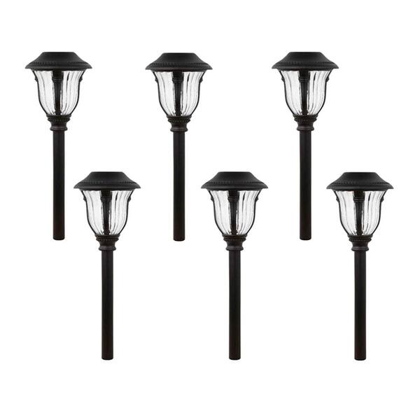 Hampton Bay Solar Bronze Outdoor Integrated LED Landscape Path Light ...