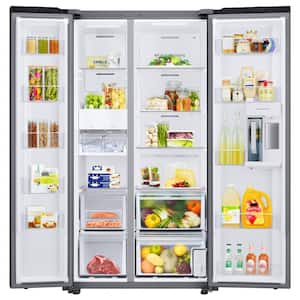 Bespoke 36 in. W 23 cu. ft. Side by Side Refrigerator with Beverage Center in Stainless Steel, Counter Depth
