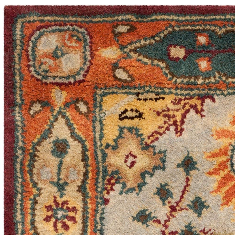 Hand-Tufted Red and Rust Wool Persian Accent Rug 2' x 3'