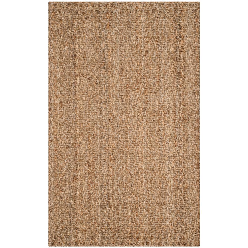 Natural Jute Hand-Knotted Geometric Area Rug 2'3" x 4'