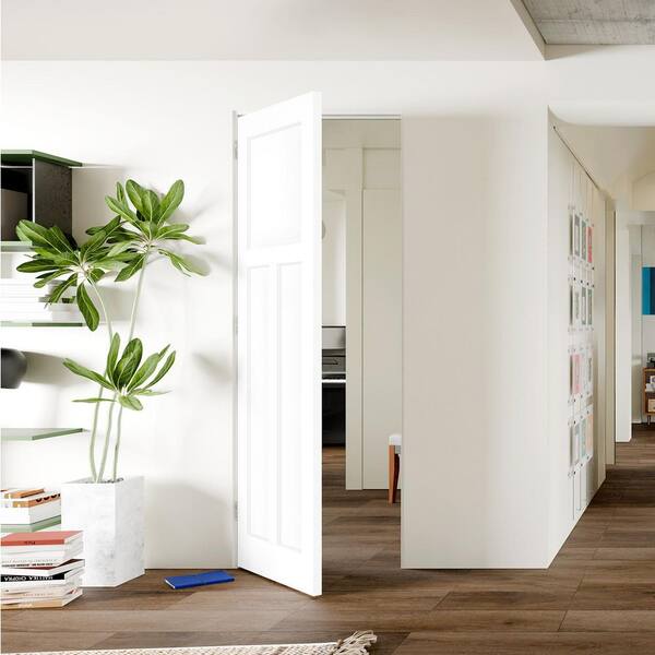 TENONER 32in. x 80in. T-shaped, White Composite Single Prehung