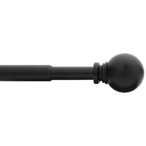28 in. - 48 in. Telescoping 5/8 in. Single Curtain Rod Kit in Matte Black with Ball Finials