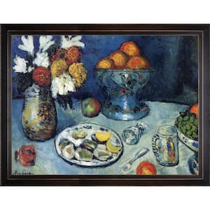 Still Life (Dessert) by Pablo Picasso Veine D'Or Bronze Angled Framed Nature Oil Painting Art Print 35 in. x 45 in.