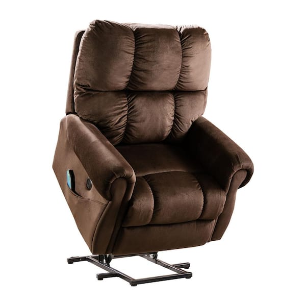 Forclover Brown Electric Massage Power, Power Lift Chairs Recliner With Heat And Massage By Catnapper