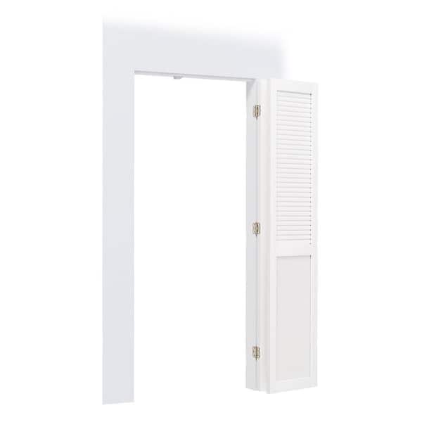 TENONER 36 in x 80 in Half Louvered Panel, Composite, Solid Core