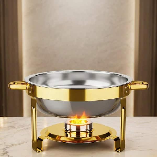 KHKFY Stainless Steel 4-Piece 5 Qt Round Chafing Dish Set with
