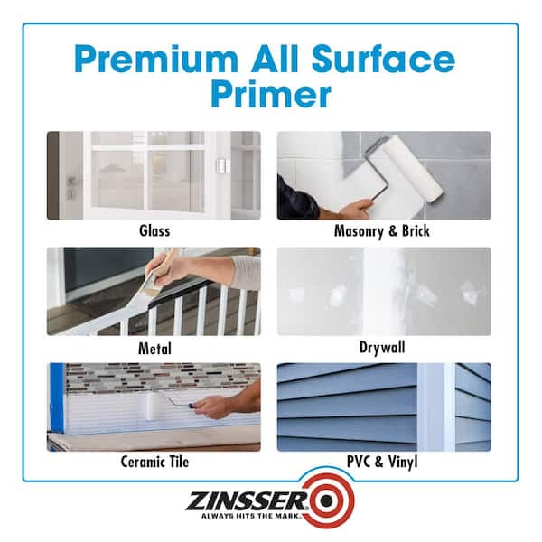 Zinsser - Bulls Eye 1-2-3 1 Gal. White Water-Based Interior/Exterior Primer and Sealer