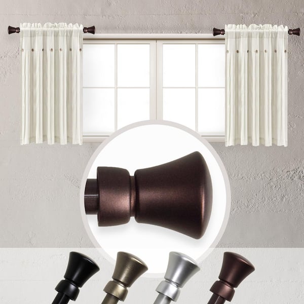 EMOH Astin 5/8 inch Side Curtain Rod 12-20 inch long (Set of 2) - Cocoa