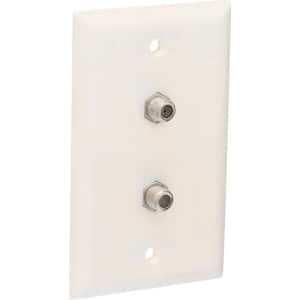 Dual Coaxial Cable Wall Jack, White