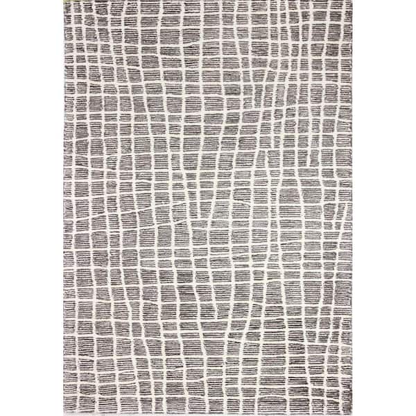 BASHIAN Venezia Taupe 9 ft. x 12 ft. (8'6" x 11'6") Geometric Transitional Area Rug