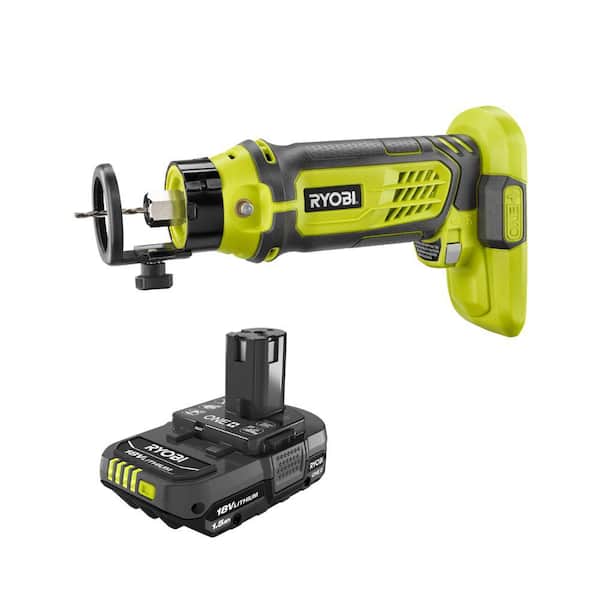 RYOBI ONE+ 18V SPEED SAW Rotary Cutter with Lithium Ion 1.5 Ah Battery