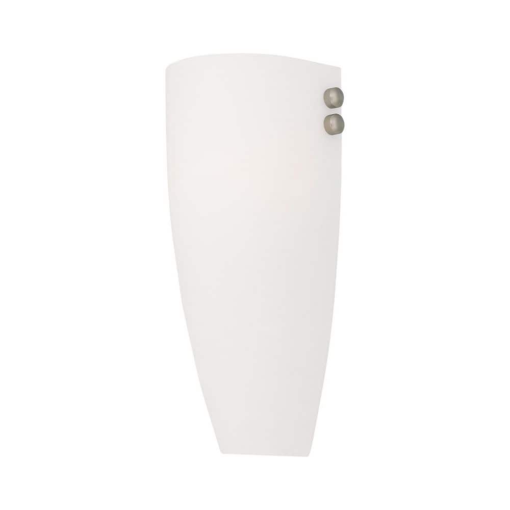 Coronado Bronze & Brushed Nickel Dimmable Wall Sconce with Satin White Glass