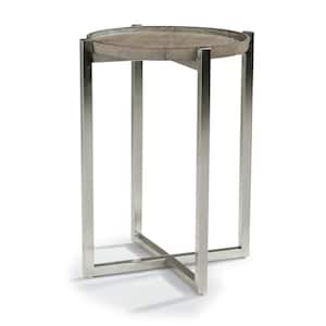 Rae 19 in. Weathered Gray Round End Table