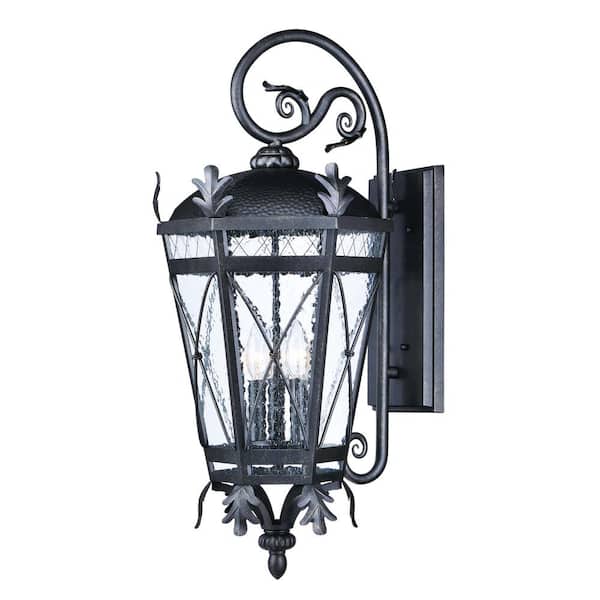 Maxim Lighting Canterbury 12 in. W 3-Light Artesian Bronze Outdoor Wall Lantern Sconce