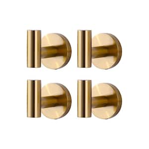Round shape Knob Robe/Towel Hook in Brushed Gold 4-Pieces