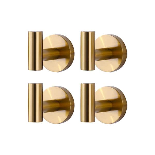ALEASHA Round shape Knob Robe/Towel Hook in Brushed Gold 4-Pieces